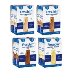 Zestaw 4x MIX Fresubin Protein Energy Drink, smak waniliowy, 4 x 200 ml + cappuccino, 4 x 200 ml + orzechowy, 4 x 200 ml + czekoladowy, 4 x 200 ml