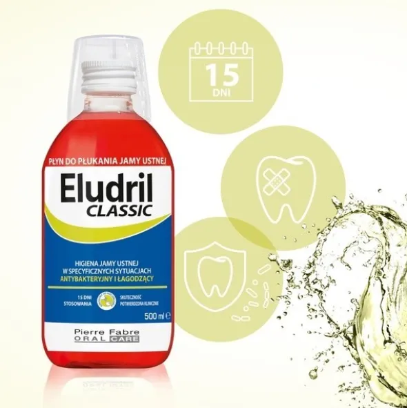Zestaw 2 x 500 ml, Eludril Classic, płyn do płukania jamy ustnej