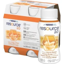 Zestaw 6 x Resource 2.0, płyn o smaku ananas-mango, 4 x 200 ml