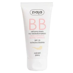 Ziaja BB, aktywny krem na niedoskonałości, skóra normalna/sucha/wrażliwa, odcień jasny, 50 ml