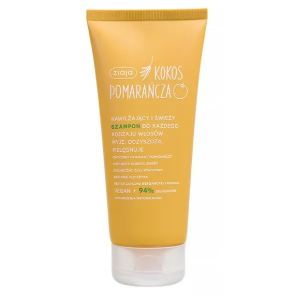 Ziaja Kokos Pomarańcza, szampon nawilżający i świeży, 200 ml