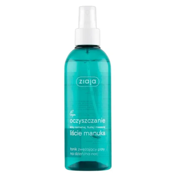 Ziaja Liście Manuka-Oczyszczanie, tonik zwężający pory na dzień/na noc, 200 ml