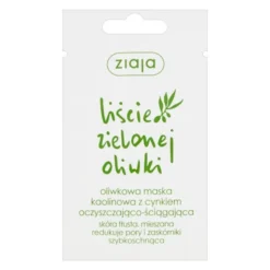 Ziaja Liście Zielonej Oliwki, oliwkowa maska kaolinowa z cynkiem, oczyszczająco-ściągająca, 7 ml