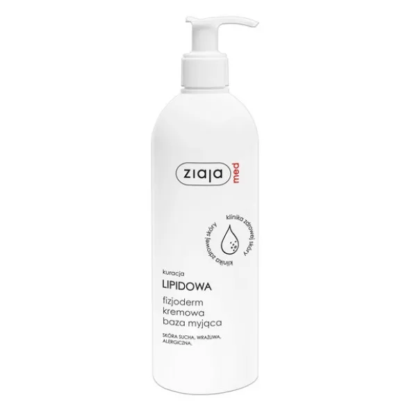 Ziaja Med Kuracja Lipidowa Fizjoderm, kremowa baza myjąca, skóra bardzo wrażliwa, alergiczna, 400 ml
