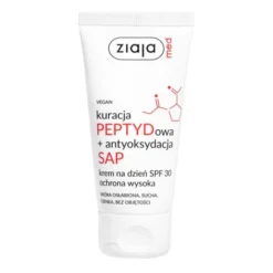 Ziaja Med, kuracja PEPTYDowa + antyoksydacja SAP, krem na dzień do twarzy, SPF30, 50 ml