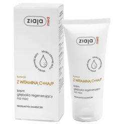 Ziaja Med, Kuracja z witaminą C + HA/P, krem głęboko regenerujący na noc, 50 ml