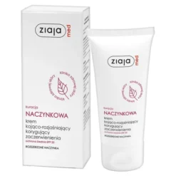 Ziaja Med Naczynkowa, krem kojąco-rozjaśniający, korygujący zaczerwienienia, SPF 20, 50 ml