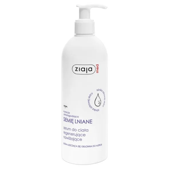 Ziaja Med Siemię lniane, serum do ciała, regenerująco-nawilżające, 400 ml