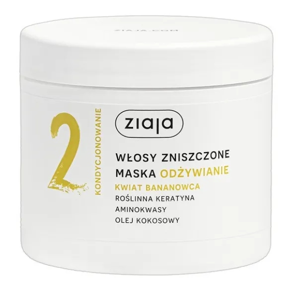 Ziaja Odżywianie Kwiat Bananowca, maska do włosów zniszczonych, 350 ml
