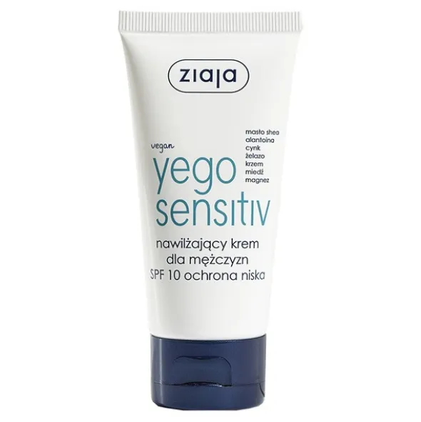 Ziaja Yego Sensitiv, nawilżający krem dla mężczyzn, SPF10, 50 ml