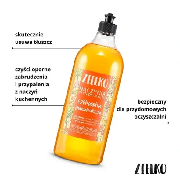 Zielko, Płyn do mycia naczyń, pomarańcza, 1000 ml