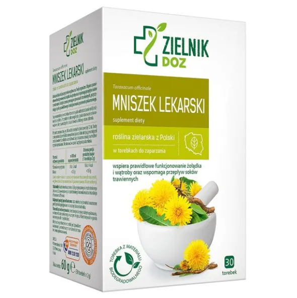 ZIELNIK DOZ Mniszek lekarski, zioła do zaparzania, 2 g, 30 saszetek