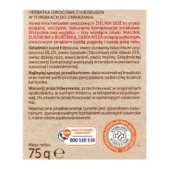 ZIELNIK DOZ Żurawina z borówką, herbatka owocowa z hibiskusem, 30 x 2,5 g