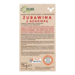 ZIELNIK DOZ Żurawina z borówką, herbatka owocowa z hibiskusem, 30 x 2,5 g